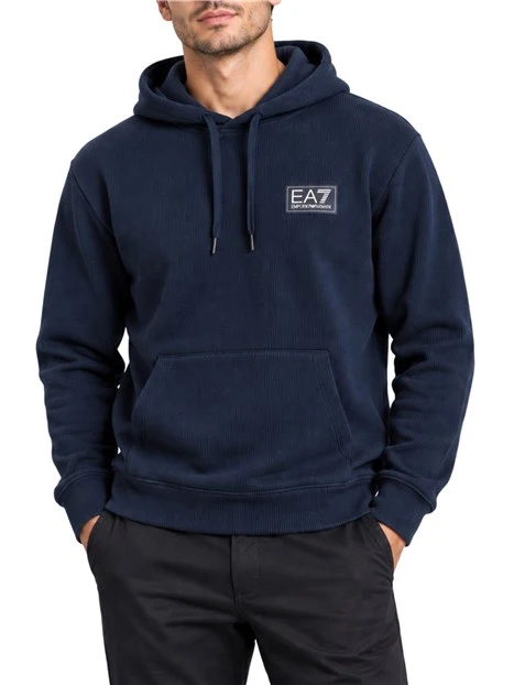 FELPA CON CAPPUCCIO UOMO BLU