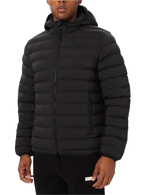 PIUMINO BOMBER CON CAPPUCCIO UOMO NERO