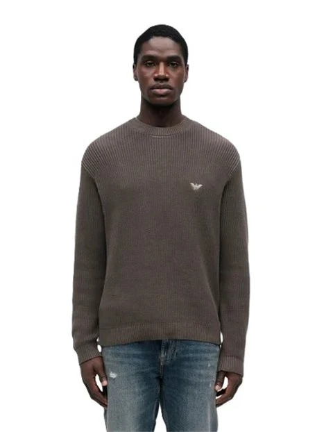 FELPA CON ZIP TECNICA STRETCH UOMO MARRONE