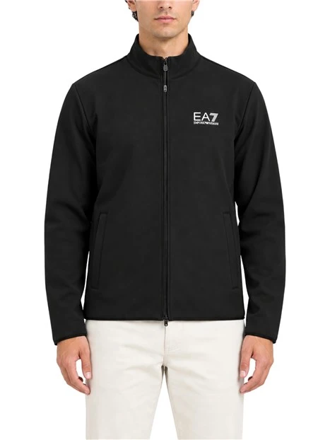 FELPA CON ZIP TECNICA STRETCH UOMO NERO