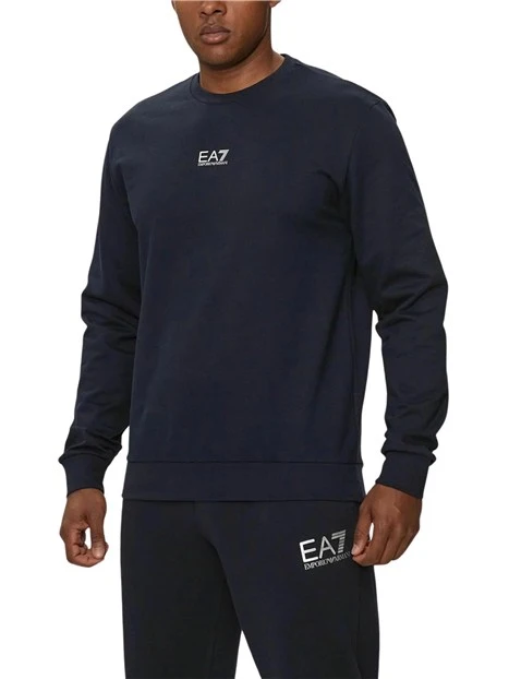 FELPA GIROCOLLO LOGATA UOMO BLU