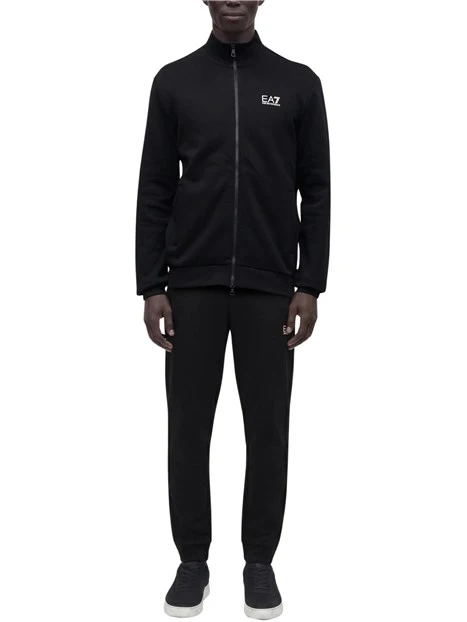 TUTA CON FELPA ZIP E COLLETTO ALTO UOMO NERO