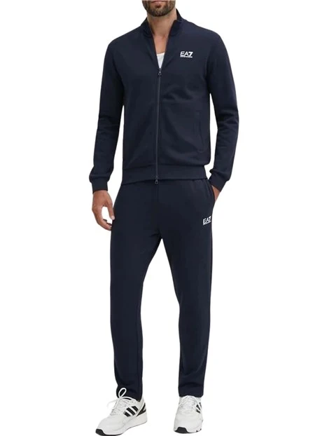 TUTA CON FELPA ZIP E COLLETTO ALTO UOMO BLU