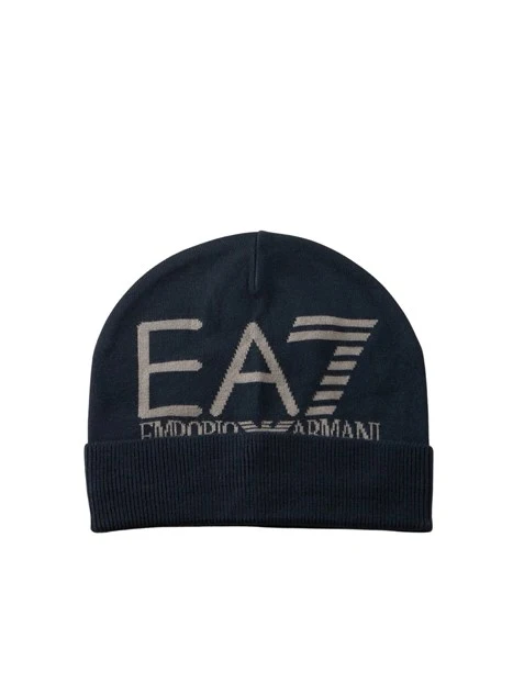 CAPPELLO A COSTE CON LOGO UOMO BLU