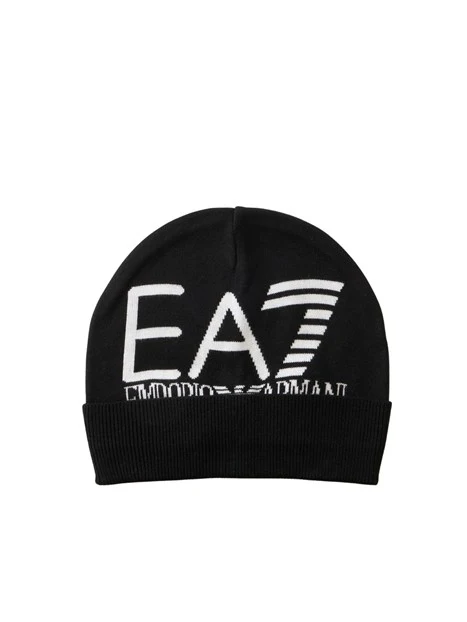 CAPPELLO A COSTE CON LOGO UOMO NERO E BIANCO