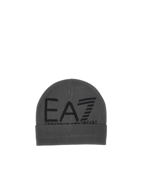 CAPPELLO BEANIE CON LOGO JACQUARD UOMO GRIGIO
