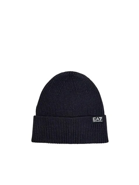 CAPPELLO BEANIE LOGO LATERALE UOMO BLU