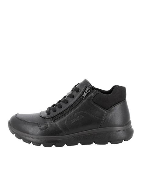 SNEAKERS BASSE IN PELLE CON ZIP UOMO NERO