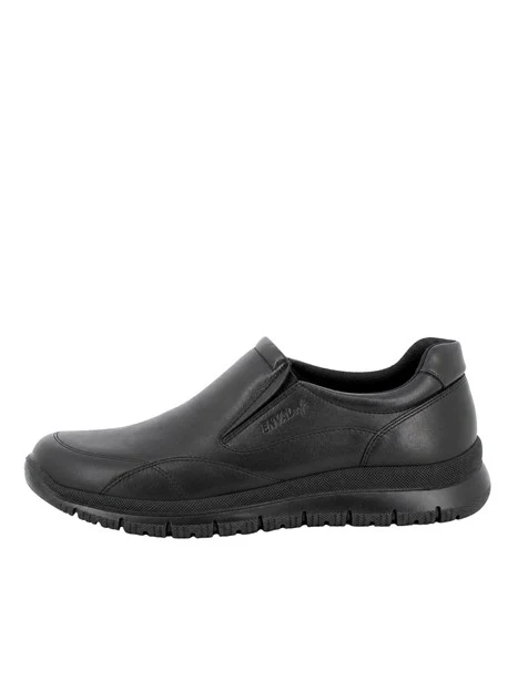 SNEAKERS SLIP ON IN PELLE UOMO NERO