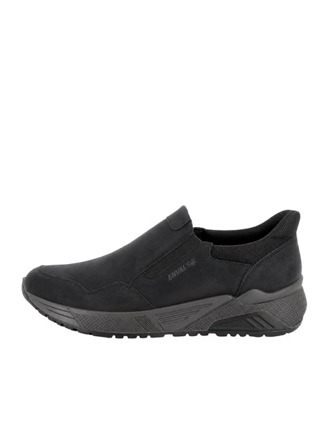 SNEAKERS SLIP ON IN PELLE NABUK UOMO NERO
