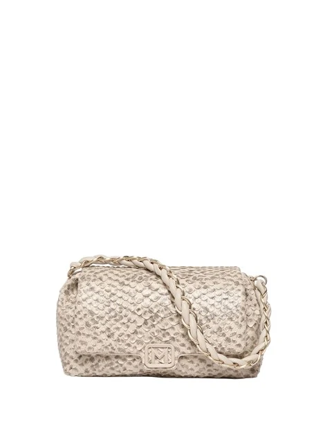 BORSA A MANO CON TRACOLLA E MANICO INTRECCIATO DONNA BEIGE