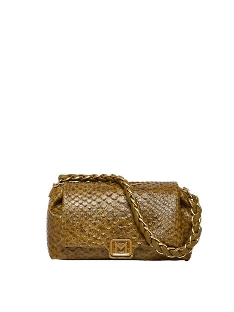 BORSA A MANO CON TRACOLLA E MANICO INTRECCIATO DONNA VERDE