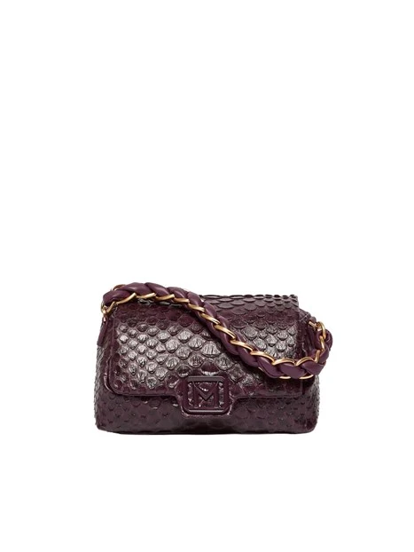 BORSA A MANO LE MUSE IN JERSEY SPALMATO CON TRACOLLA DONNA VIOLA