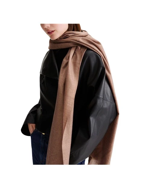 STOLA IN LANA E LUREX DONNA MARRONE