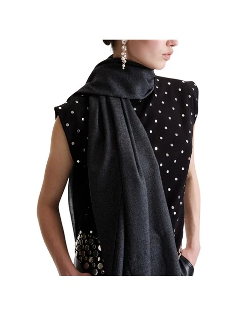 STOLA IN LANA E LUREX DONNA GRIGIO