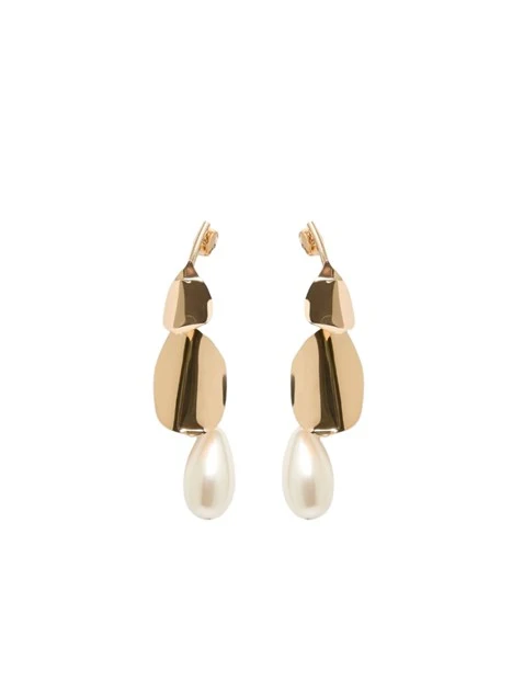 ORECCHINI CON PETALI E PERLE DONNA ORO
