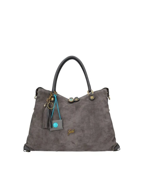 BORSA SHOPPING IN CAMOSCIO E PELLE MARTELLATA DONNA ANTRACITE