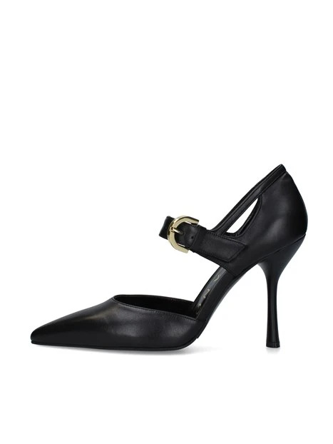 DÉCOLLETÉ CINTURINO TACCO ALTO DONNA NERO