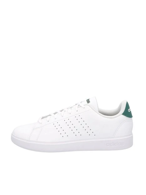 SNEAKERS BASSE IN MATERIALE SINTETICO TRAFORATO CON TALLONCINO A CONTRASTO UOMO BIANCO