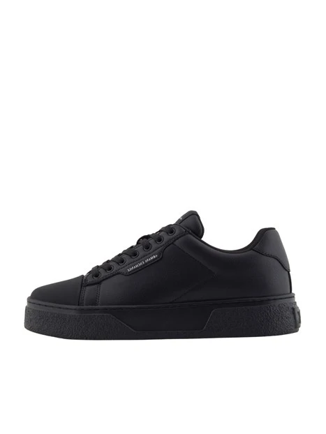 SNEAKERS BASSE IN PELLE UOMO NERE