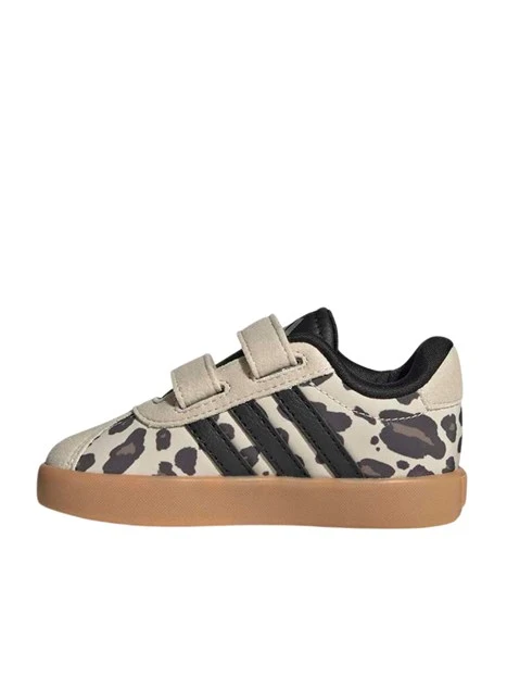 SNEAKERS BASSE ANIMALIER CON STRAPPO BAMBINA BEIGE