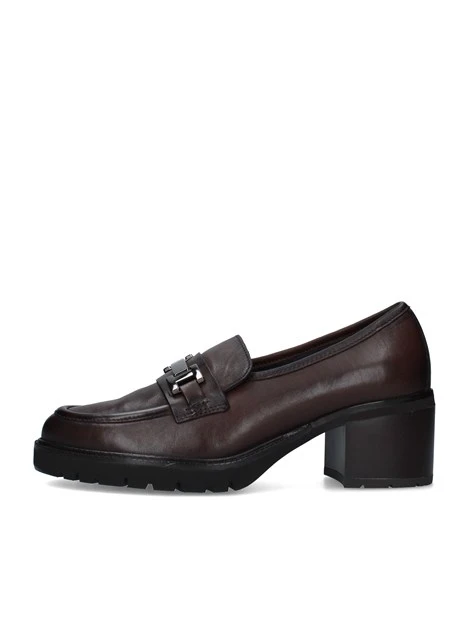 MOCASSINI TACCO ALTO DONNA MARRONE