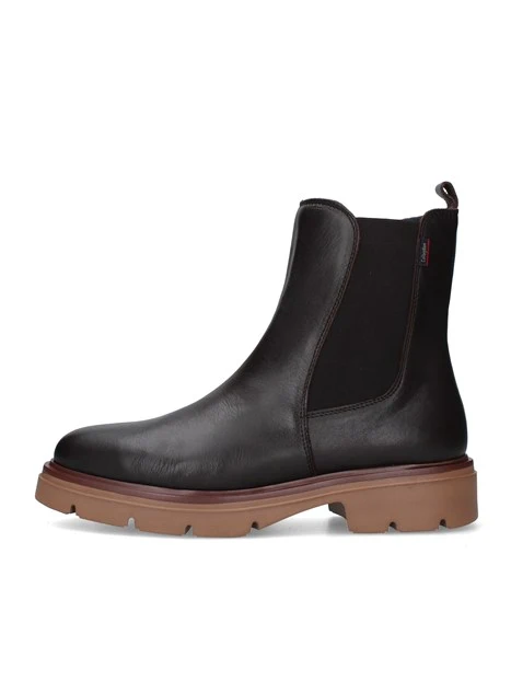 STIVALETTI TACCO BASSO CHELSEA CON SUOLA CARRARMATO DONNA MARRONE
