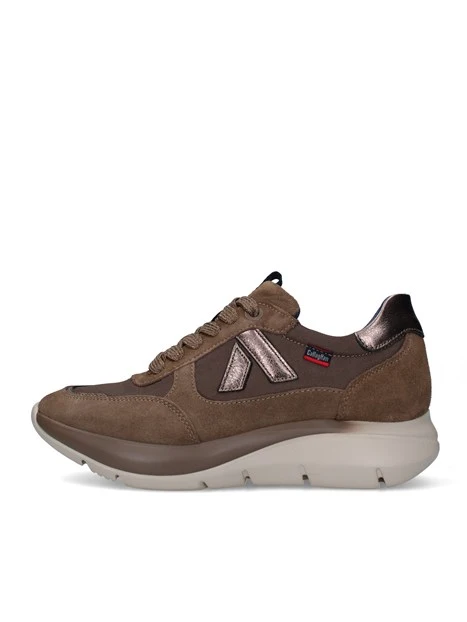SNEAKERS BASSE CON INSERTI A CONTRASTO E SUOLA SAGOMATA DONNA TORTORA