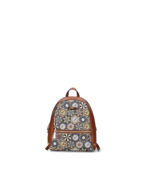 ZAINO CON FANTASIA GEOMETRICA DONNA CUOIO