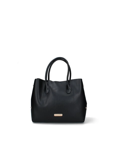 BORSA A MANO CON DETTAGLI GEOMETRICI DONNA NERO