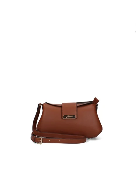BORSA A TRACOLLA CON DETTAGLI GEOMETRICI DONNA CUOIO