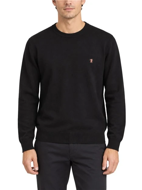 MAGLIA GIROCOLLO RASATA UOMO NERO
