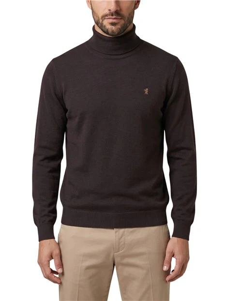 MAGLIA DOLCEVITA IN COTONE E CASHMERE UOMO MARRONE
