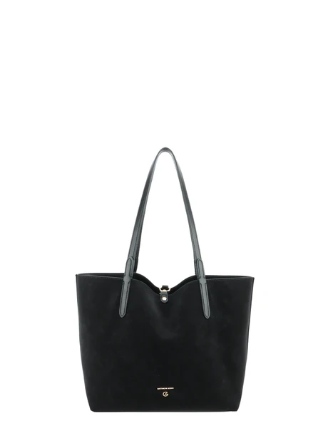 BORSA SHOPPING REVERSIBILE CON POCHETTE E DOPPI MANICI DONNA NERO