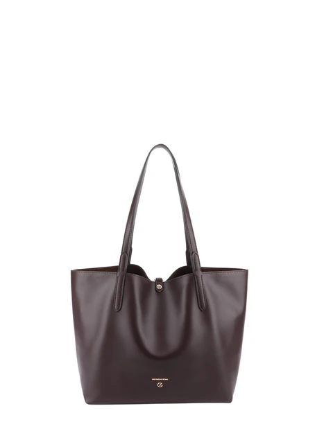 BORSA SHOPPING REVERSIBILE CON POCHETTE E DOPPI MANICI DONNA MARRONE