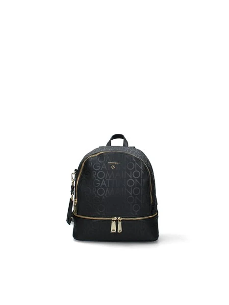 ZAINO CON LOGO ALL OVER DONNA NERO