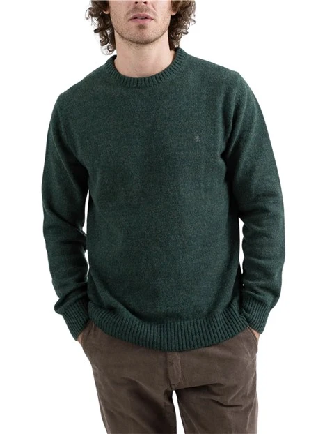 MAGLIA GIROCOLLO RASATA MOULINÉ UOMO VERDE