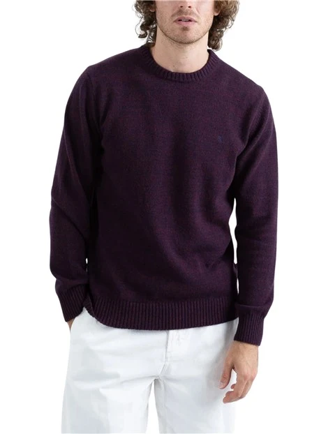 MAGLIA GIROCOLLO RASATA MOULINÉ UOMO BORDEAUX
