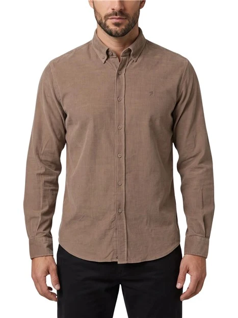 CAMICIA CASUAL IN VELLUTO UOMO MARRONE