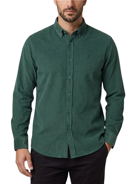 CAMICIA CASUAL IN VELLUTO UOMO VERDE
