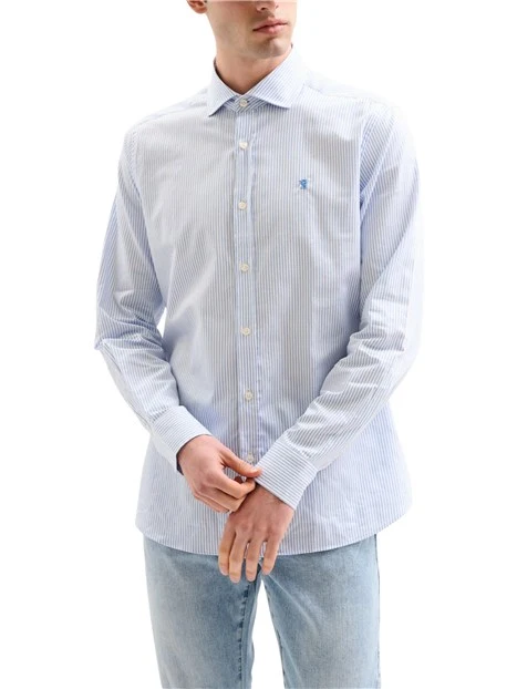 CAMICIA ELEGANTE A RIGHE UOMO BIANCO