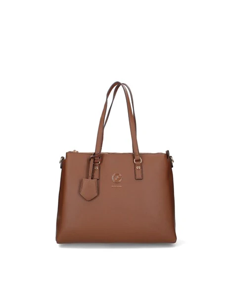 BORSA SHOPPING IN ECOPELLE DONNA MARRONE