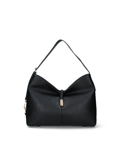 BORSA A SPALLA CON EFFETTO MARTELLATO DONNA NERO