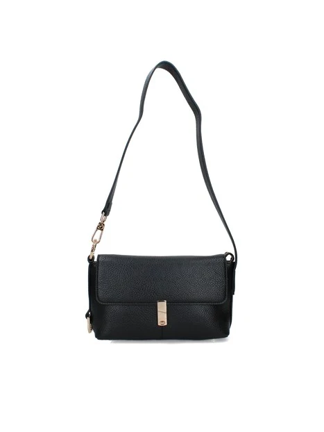 BORSA A SPALLA CHIUSURA A SCATTO DONNA NERA