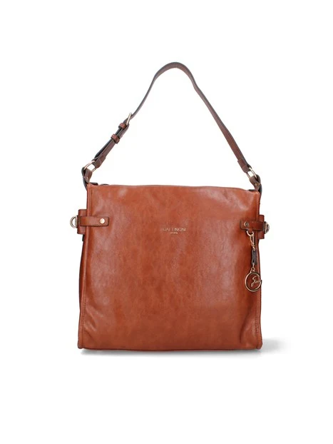 BORSA A SPALLA CON MANICI REGOLABILI DONNA MARRONE