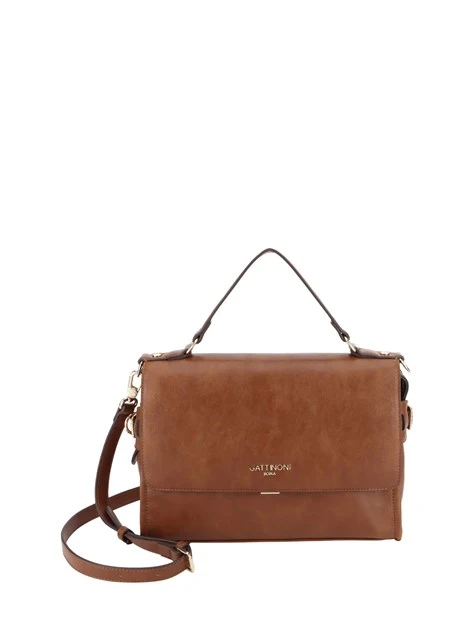 BORSA A MANO CON PATTA, MANICO E TRACOLLA DONNA MARRONE