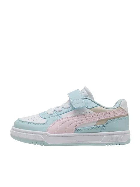 SNEAKERS BASSE COLOR BLOCK CON STRAPPO BAMBINA CELESTE