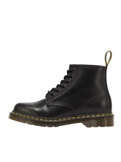 ANFIBI IN PELLE SMOOTH CON CUCITURE A CONTRASTO DONNA NERO