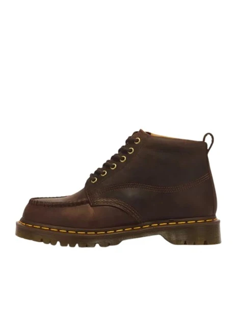 ANFIBI IN PELLE CRAZY HORSE CON PUNTA MOC TOE UOMO MARRONE