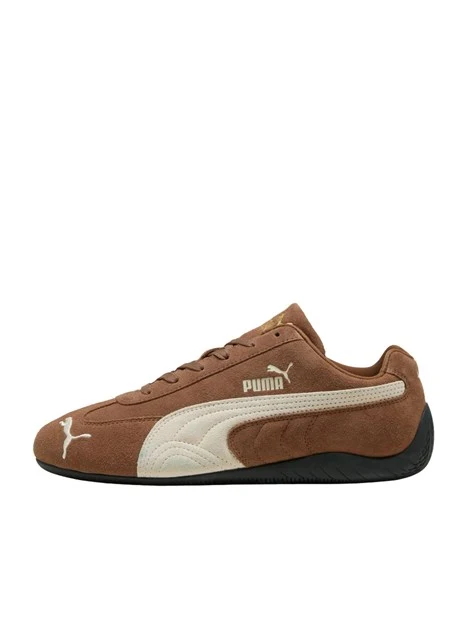 SNEAKERS BASSE IN PELLE SCAMOSCIATA STILE RACING DONNA MARRONE